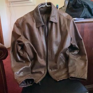 Brown turnburt leather jacket